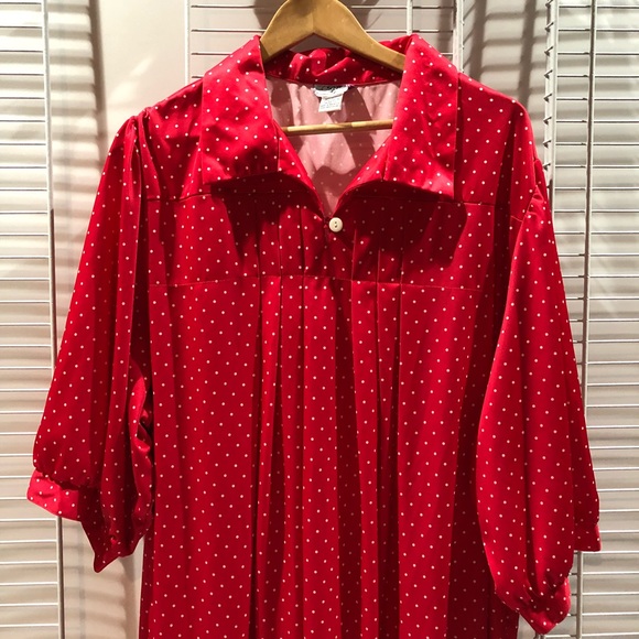 Vintage Red Polka Dot Dress Bridge Gate SZ 4X #545 - Picture 6 of 8